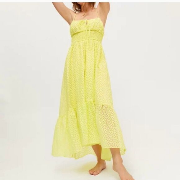 URBAN OUTFITTERS Reina Yellow Maxi Dress Size Small - Picture 1 of 13